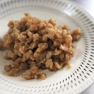 低脂質　大豆ミートの甘味噌鳥そぼろ風